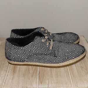 Patara Taj Black Nomad Geometric Lace Up Shoes Mens Size 8